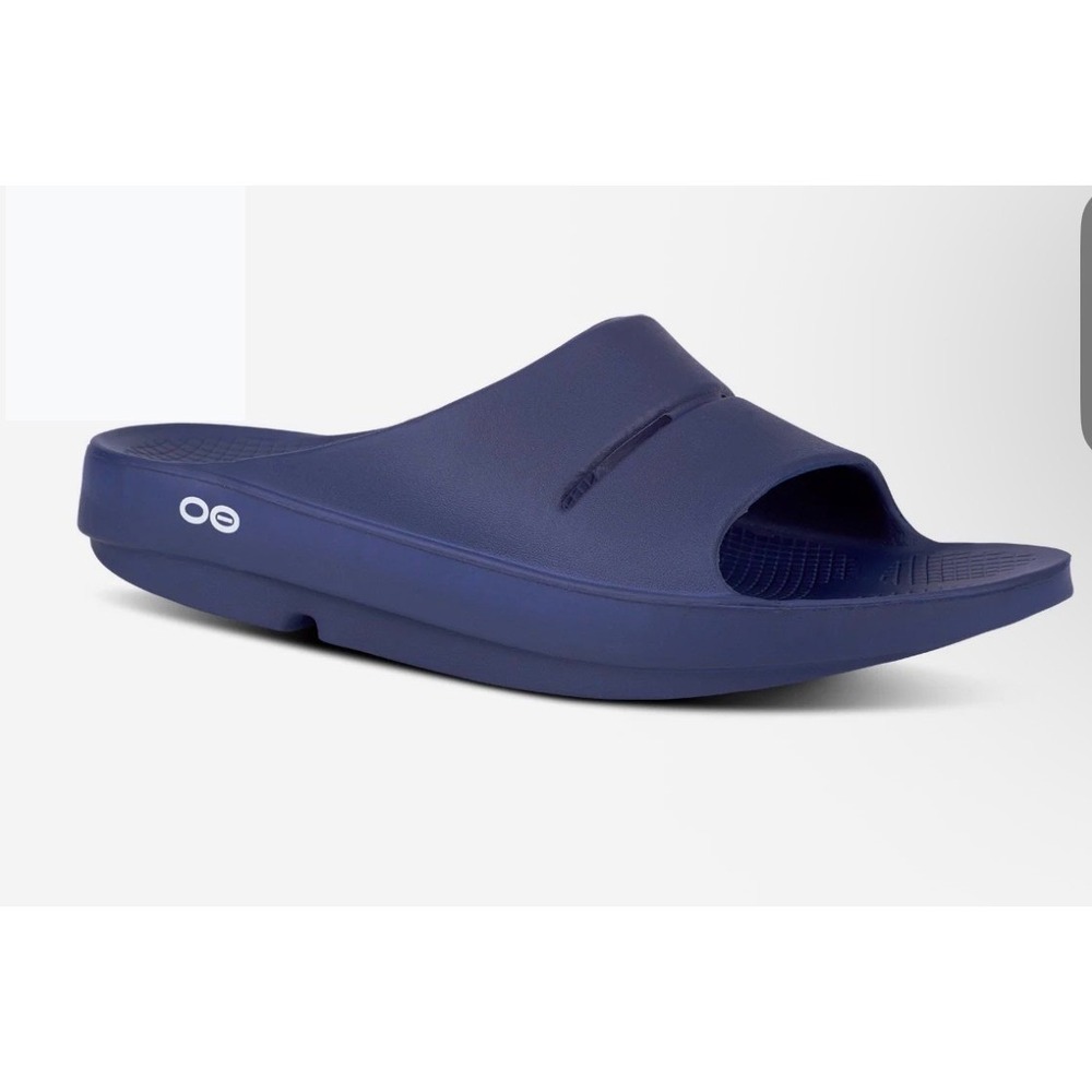 Oofos ooahh blue slides men's 6 women's 8 new with tags